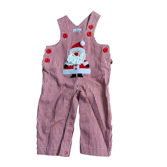 Mud Pie‎ Santa Overalls - Picture 1 of 3